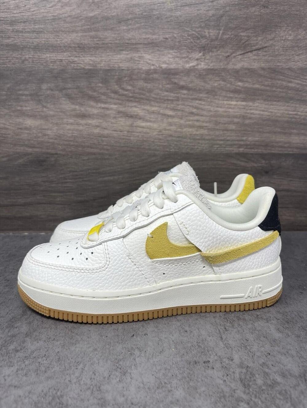 Nike Air Force 1 LXX Vandalized Shoes Womens Size 5 White Yellow BV0740-101